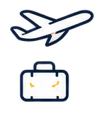Airplane and airport luggage